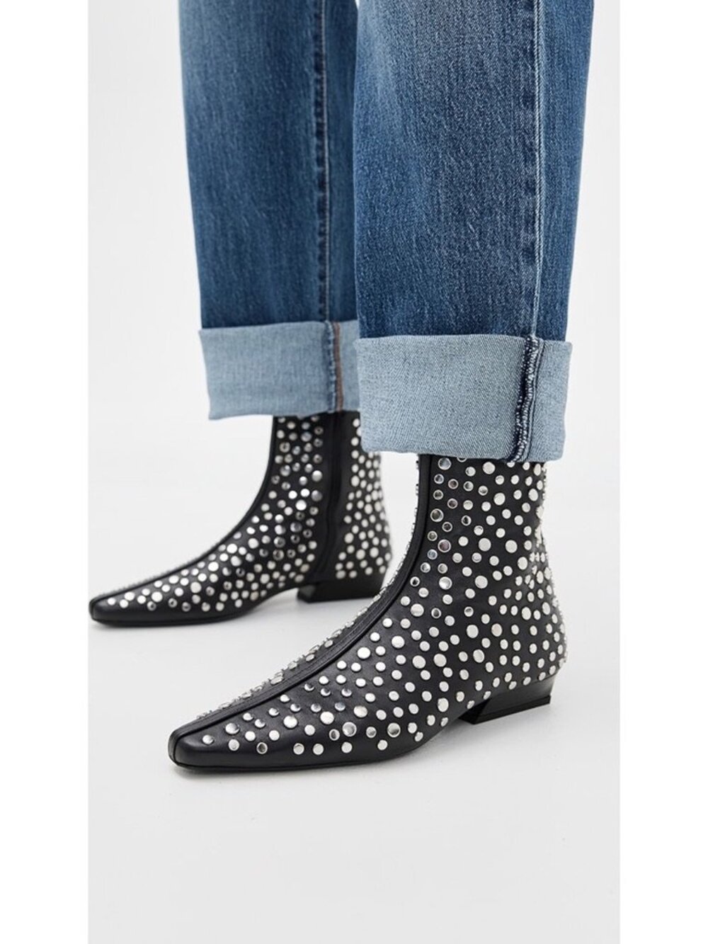 New Staud Wally Rivets Leather Ankle Boot Sz 9